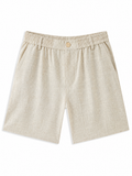 Men's Linen Chino Shorts | Concealed Drawstring & Zipper Pockets