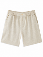 Men's Linen Chino Shorts | Concealed Drawstring & Zipper Pockets