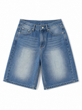 LIVORA Men's Baggy Denim Jorts | 12" Long Y2K Streetwear