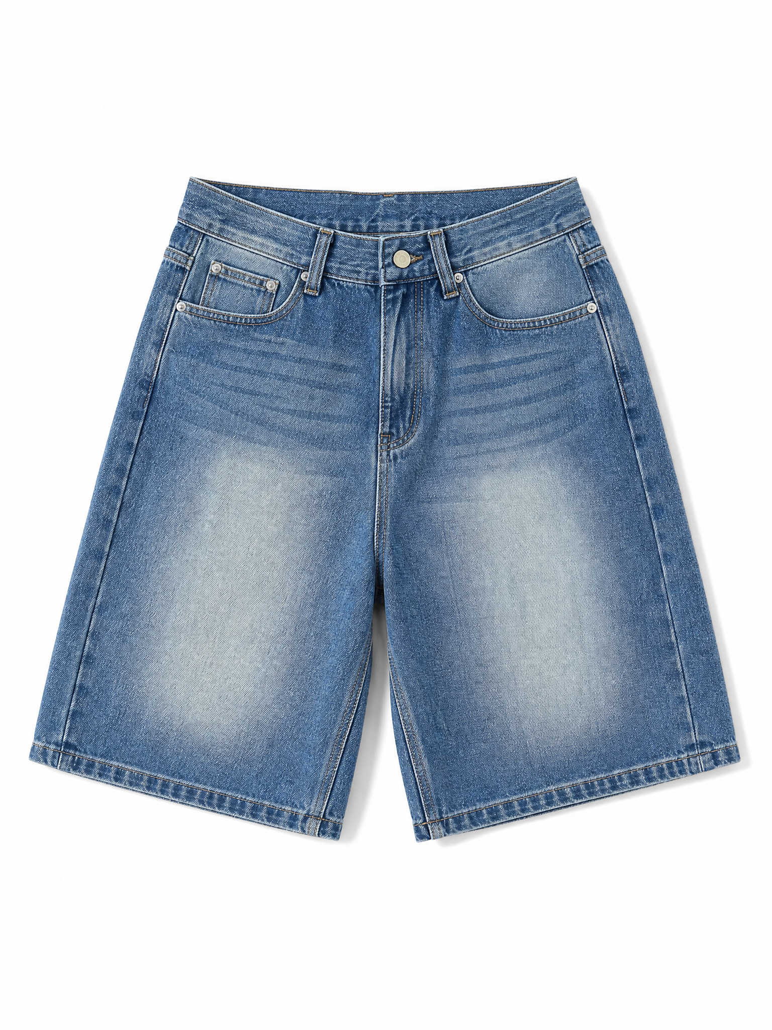 LIVORA Men's Baggy Denim Jorts | 12" Long Y2K Streetwear