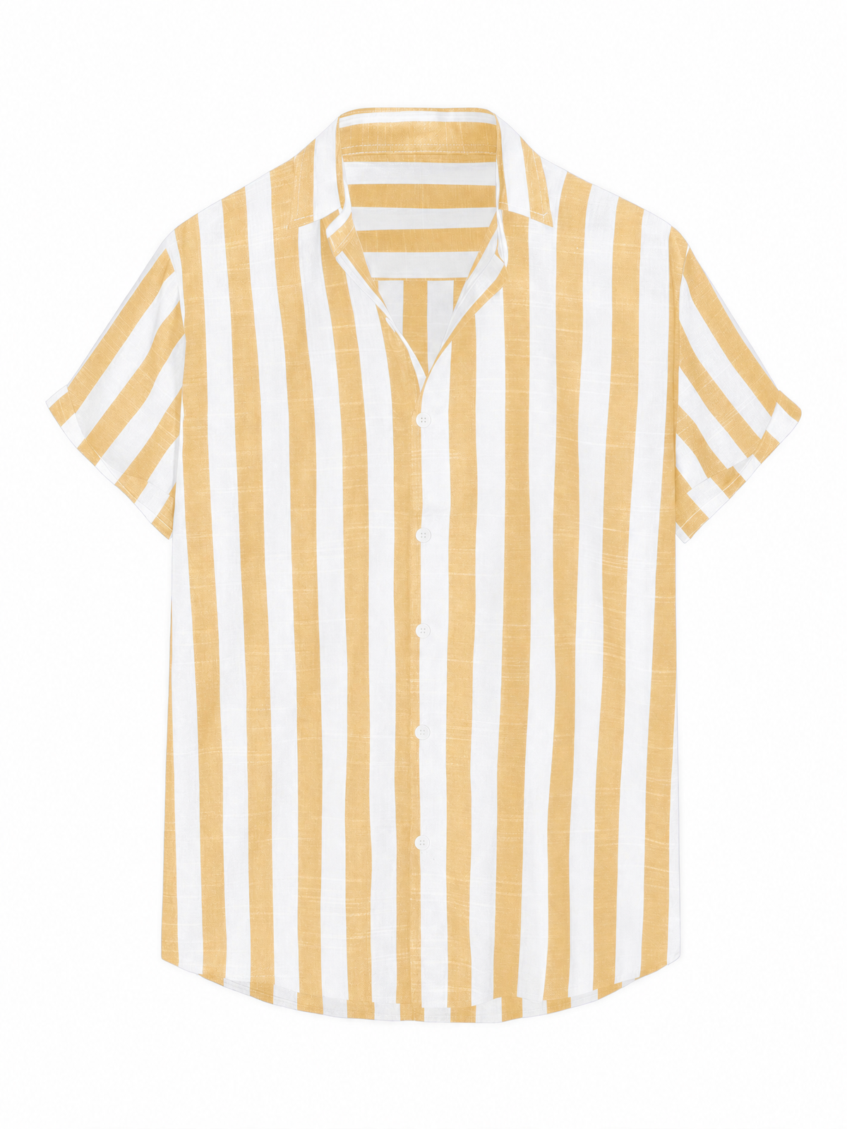 LIVORA Men's Striped Cotton Short Sleeve Shirt | Button-Up Casual Style