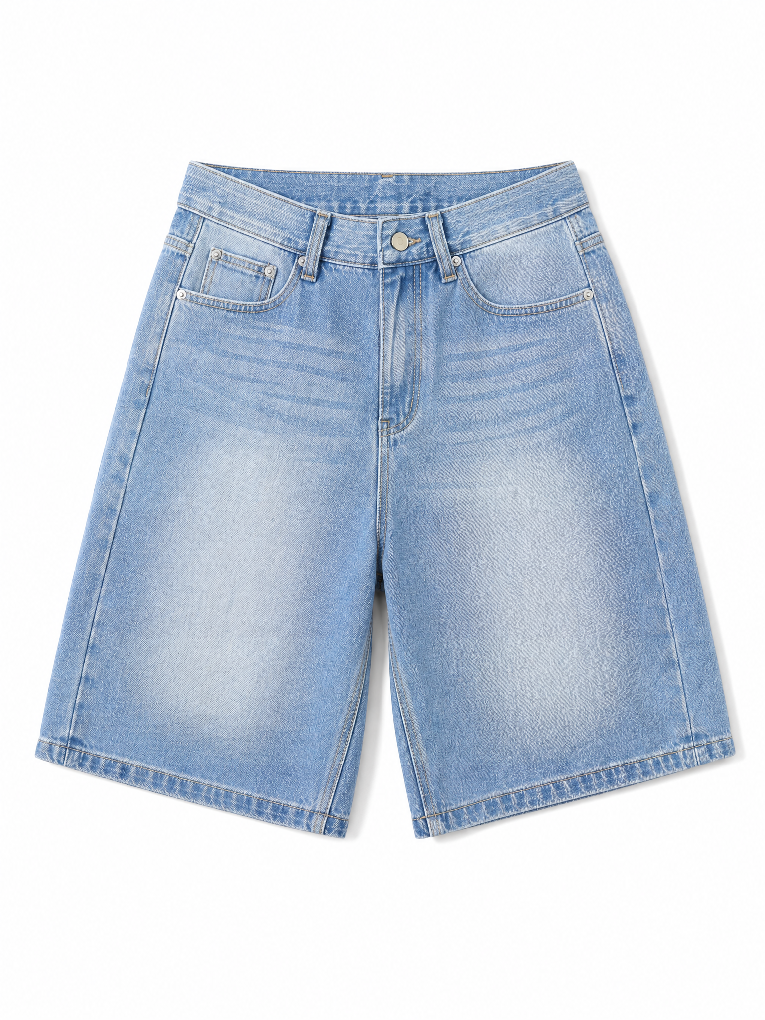 LIVORA Men's Baggy Denim Jorts | 12" Long Y2K Streetwear
