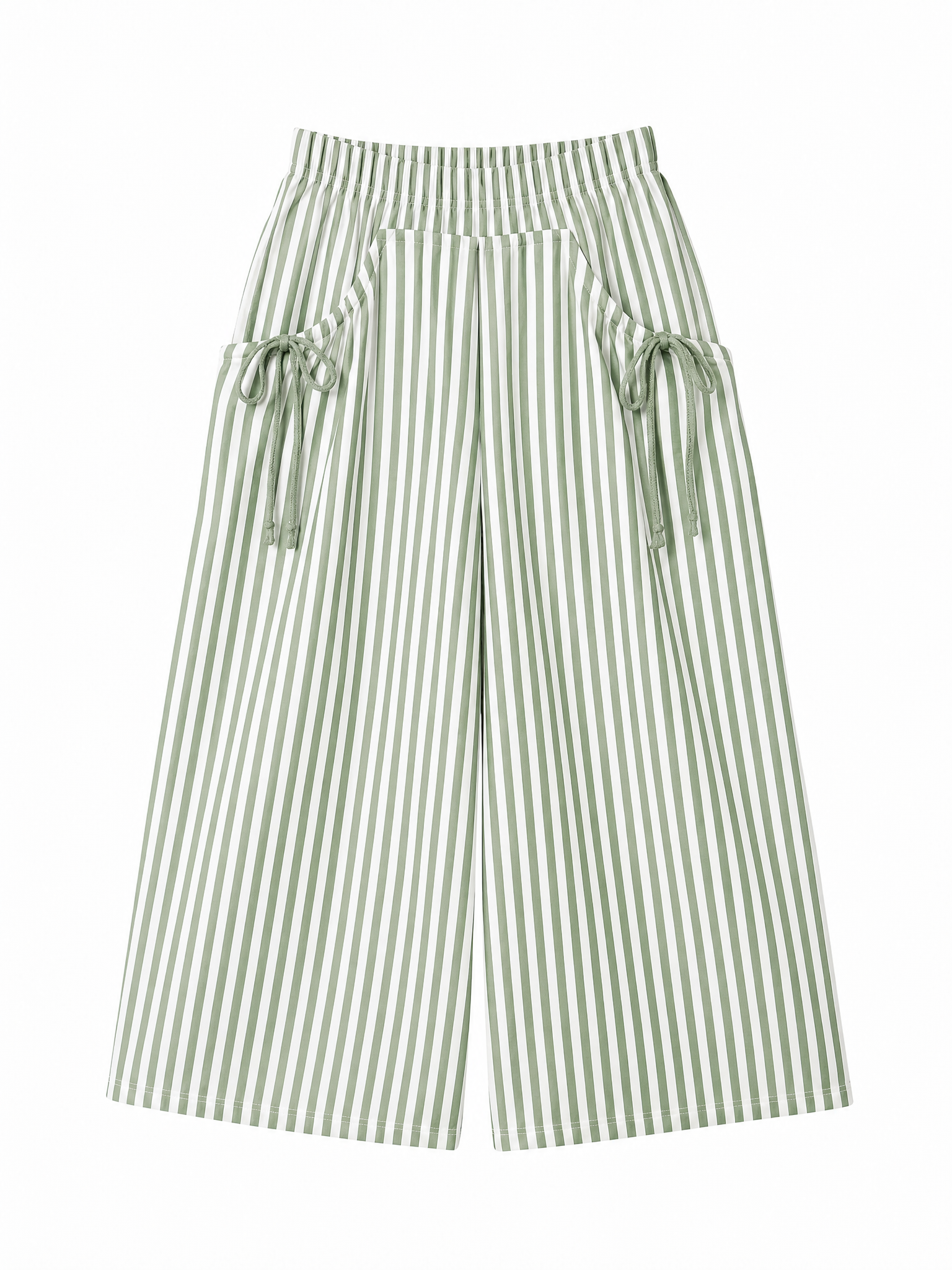 LIVORA Women's Striped Palazzo Pants | Elastic Waist Wide Leg Trousers