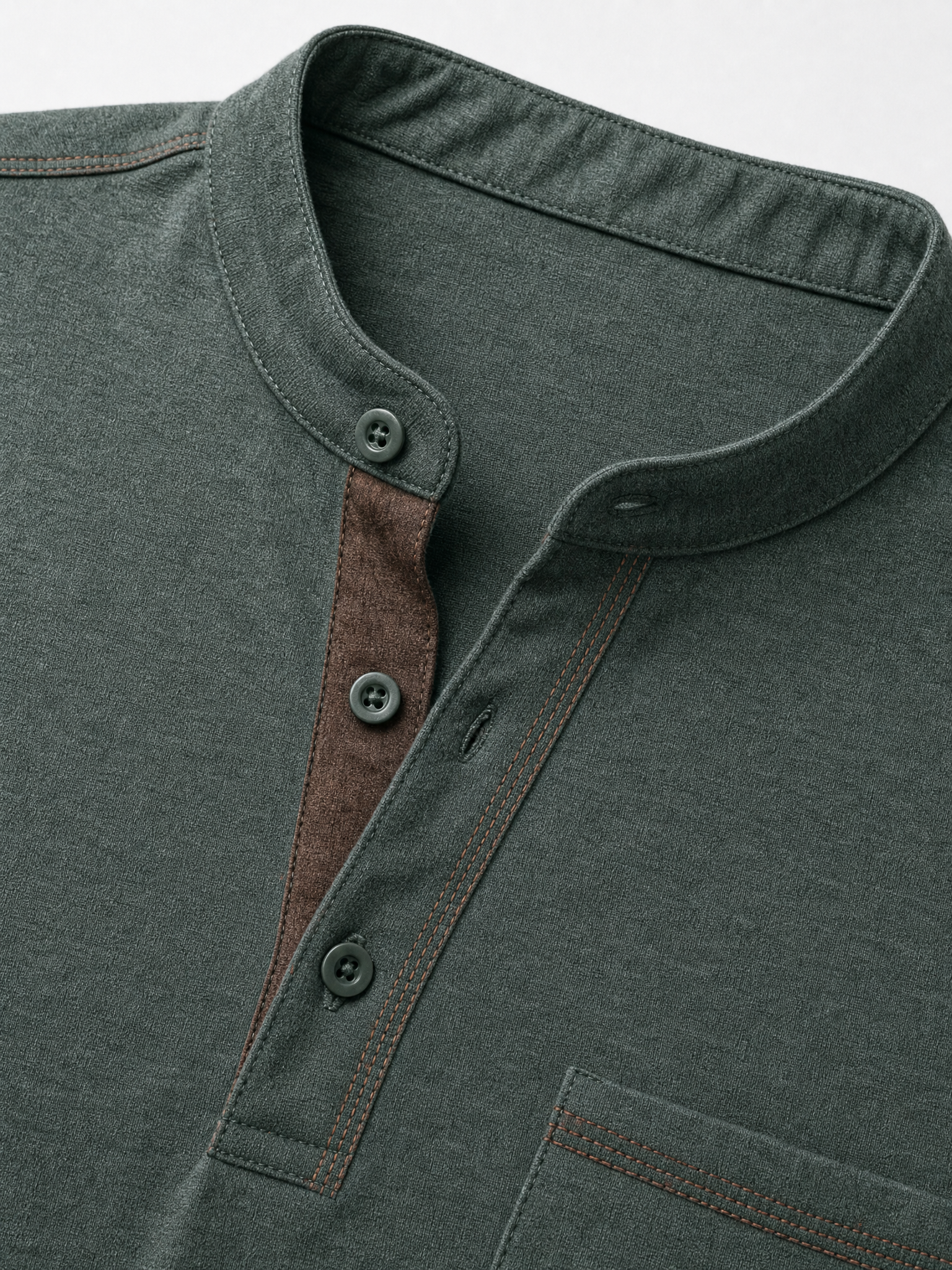 LIVORA Men's Cotton Short Sleeve Henley Shirt | Button Front with Pocket