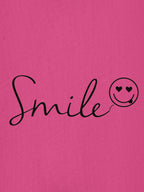 Women Oversized Smile Print Cotton T Shirt