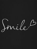 Women Oversized Smile Print Cotton T Shirt