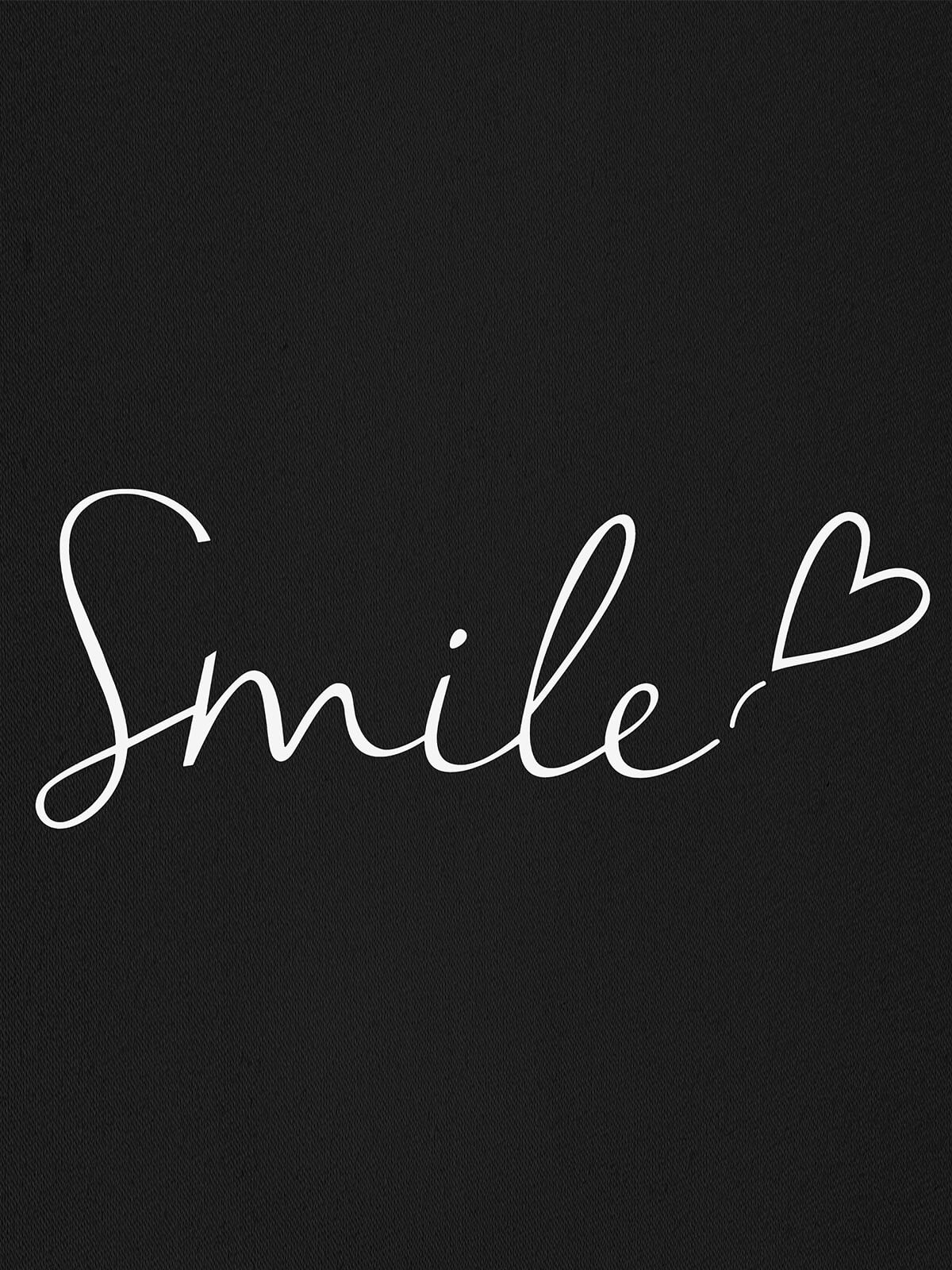 Women Oversized Smile Print Cotton T Shirt