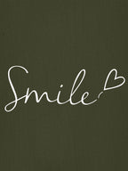 Women Oversized Smile Print Cotton T Shirt