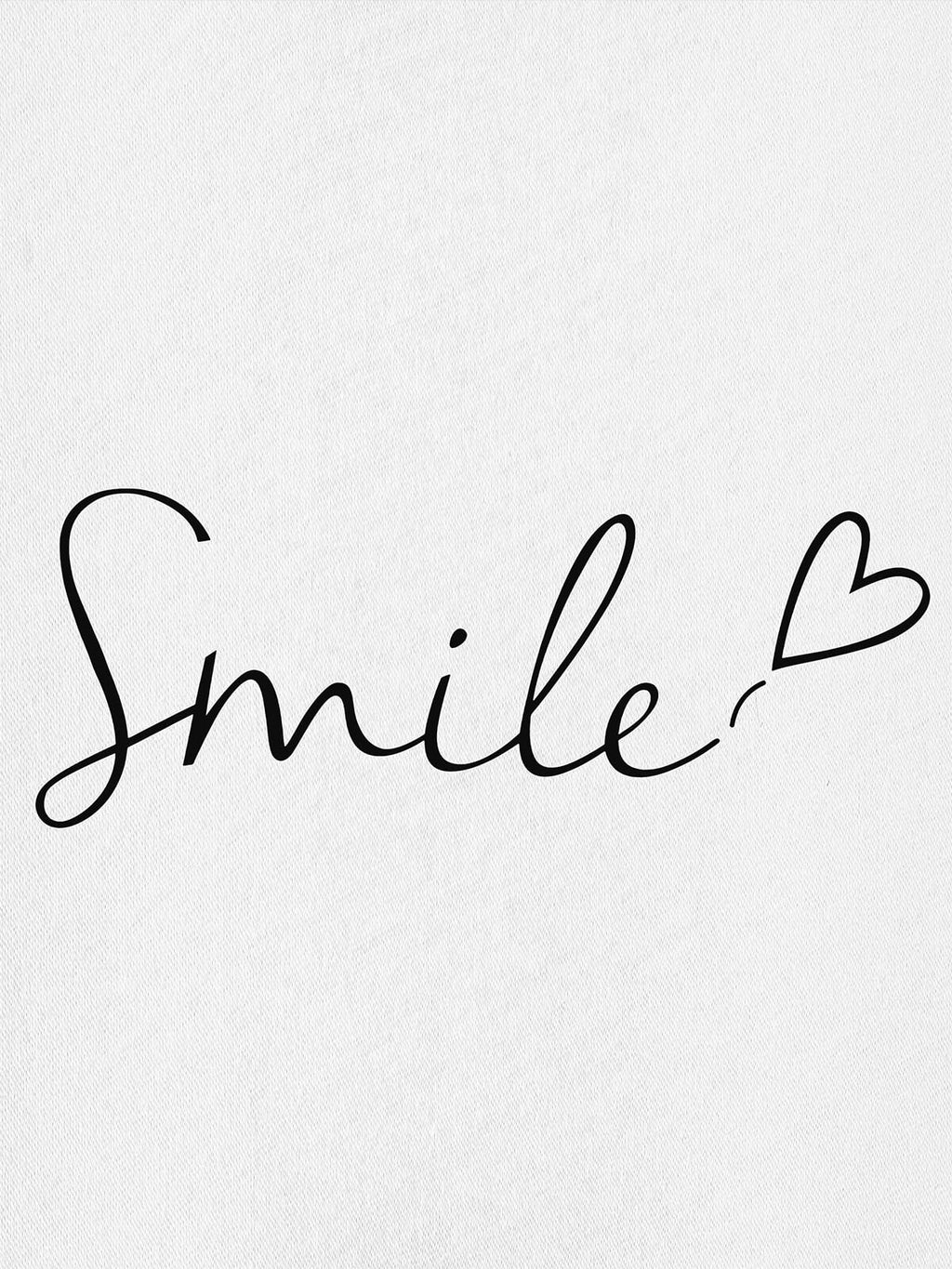 Women Oversized Smile Print Cotton T Shirt
