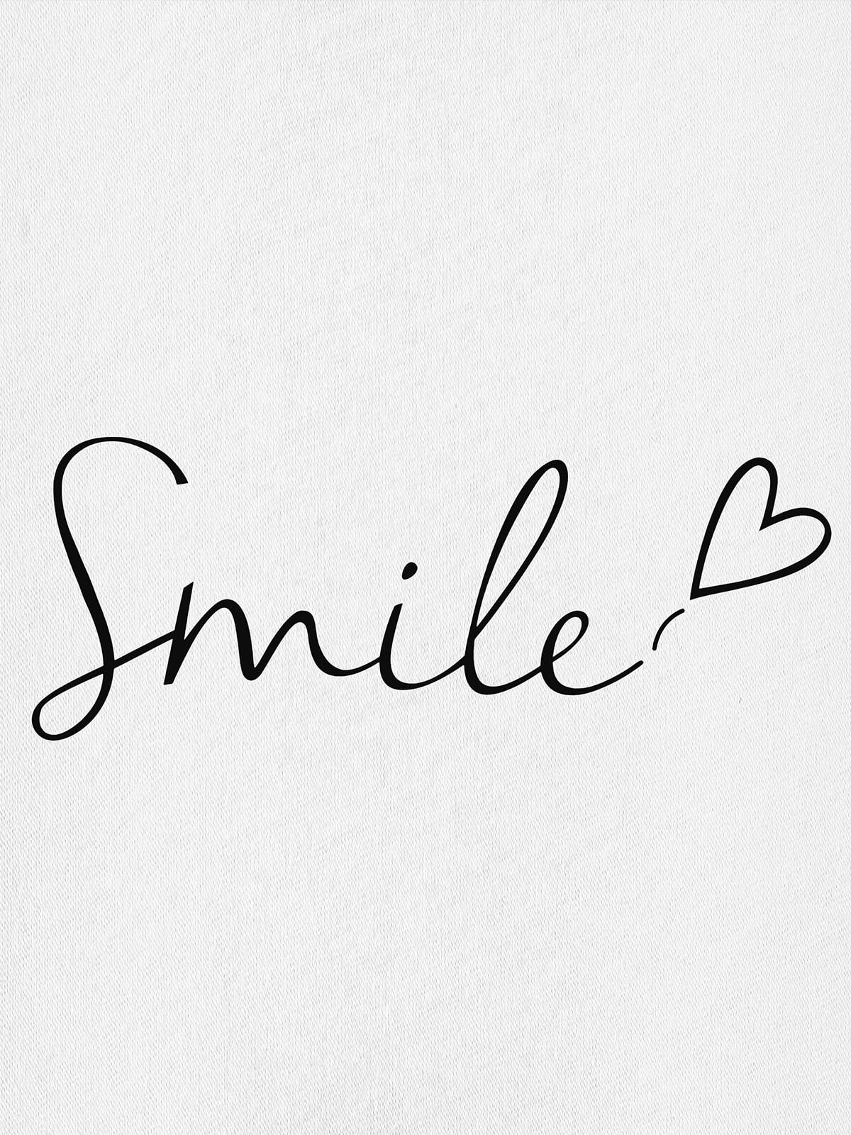 Women Oversized Smile Print Cotton T Shirt