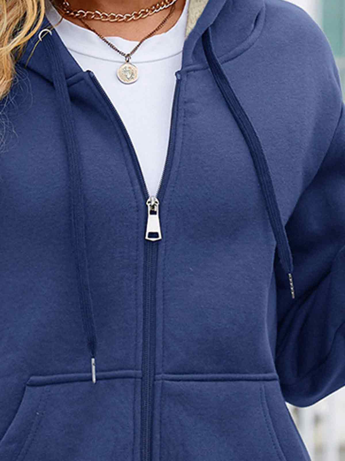Women Long Fleece Winter Jacket Sherpa Lined Coat