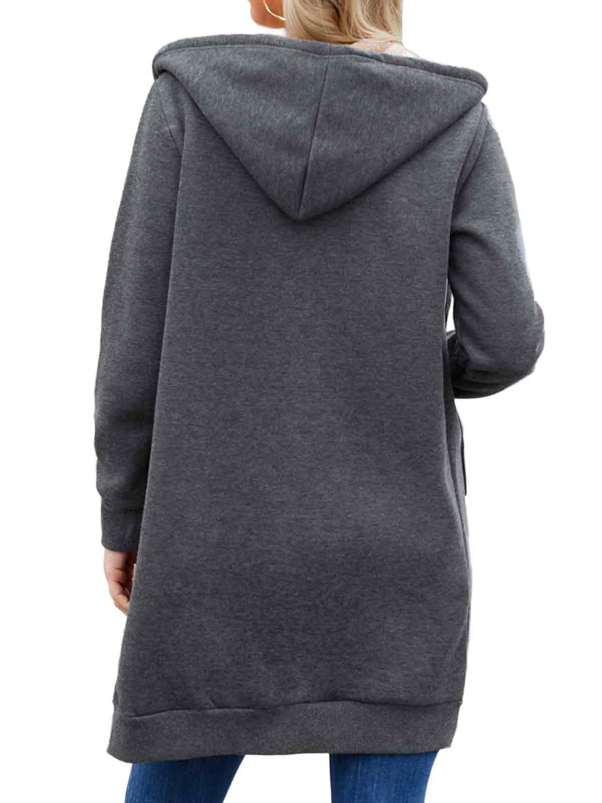 Women Long Fleece Winter Jacket Sherpa Lined Coat