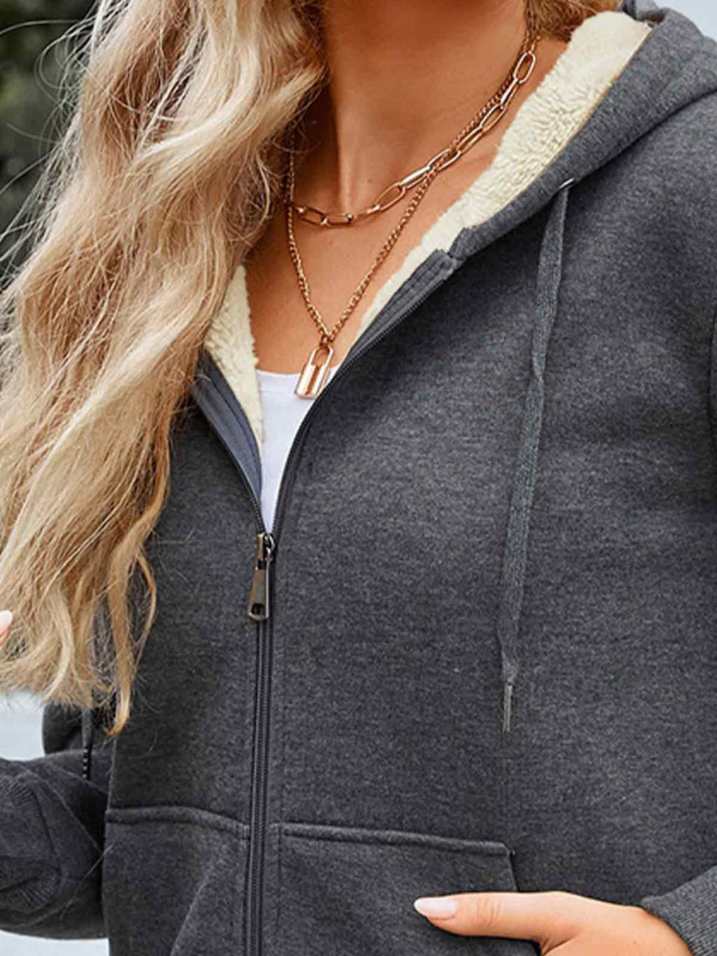 Women Long Fleece Winter Jacket Sherpa Lined Coat