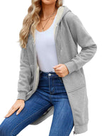 Women Long Fleece Winter Jacket Sherpa Lined Coat