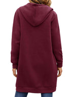 Women Long Fleece Winter Jacket Sherpa Lined Coat
