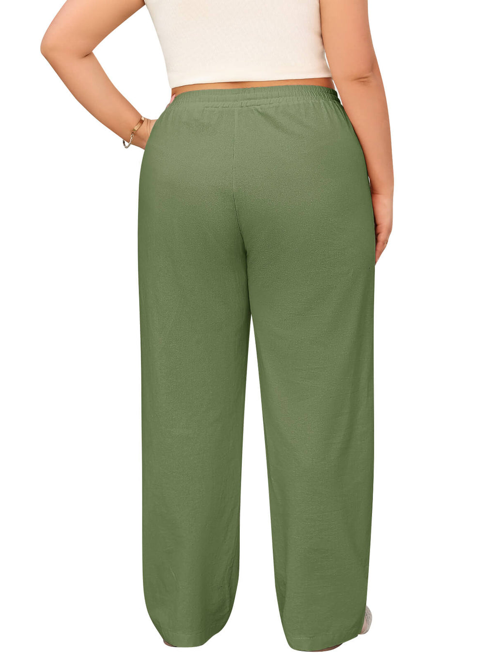 Women’s Linen Palazzo Trousers with Pockets