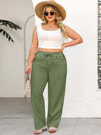 Women’s Linen Palazzo Trousers with Pockets