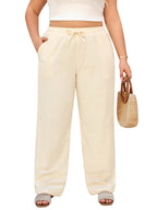 Women’s Linen Palazzo Trousers with Pockets