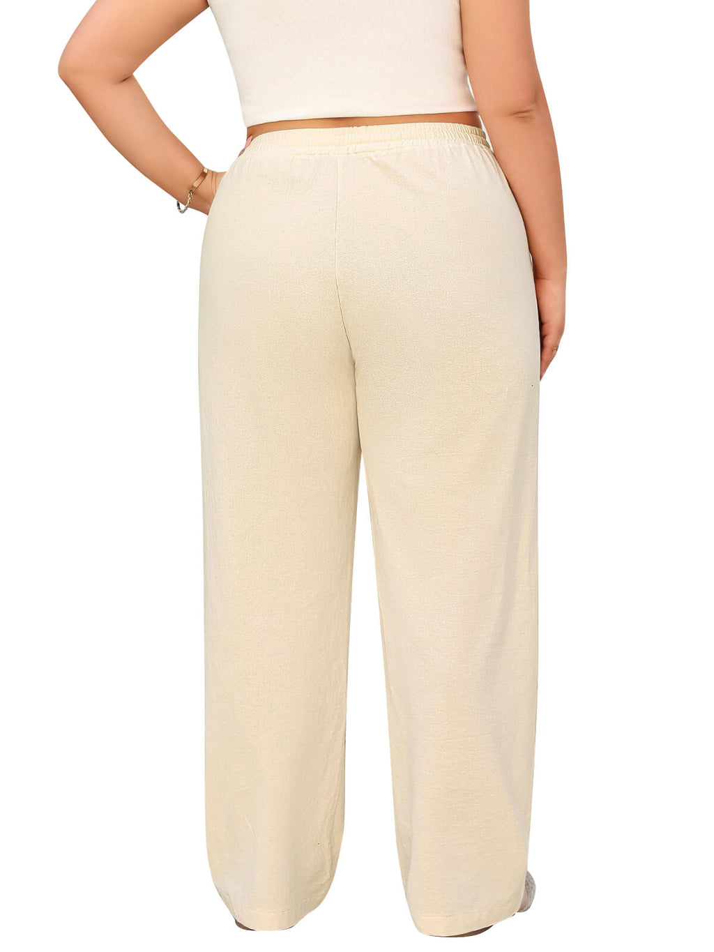 Women’s Linen Palazzo Trousers with Pockets