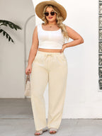Women’s Linen Palazzo Trousers with Pockets