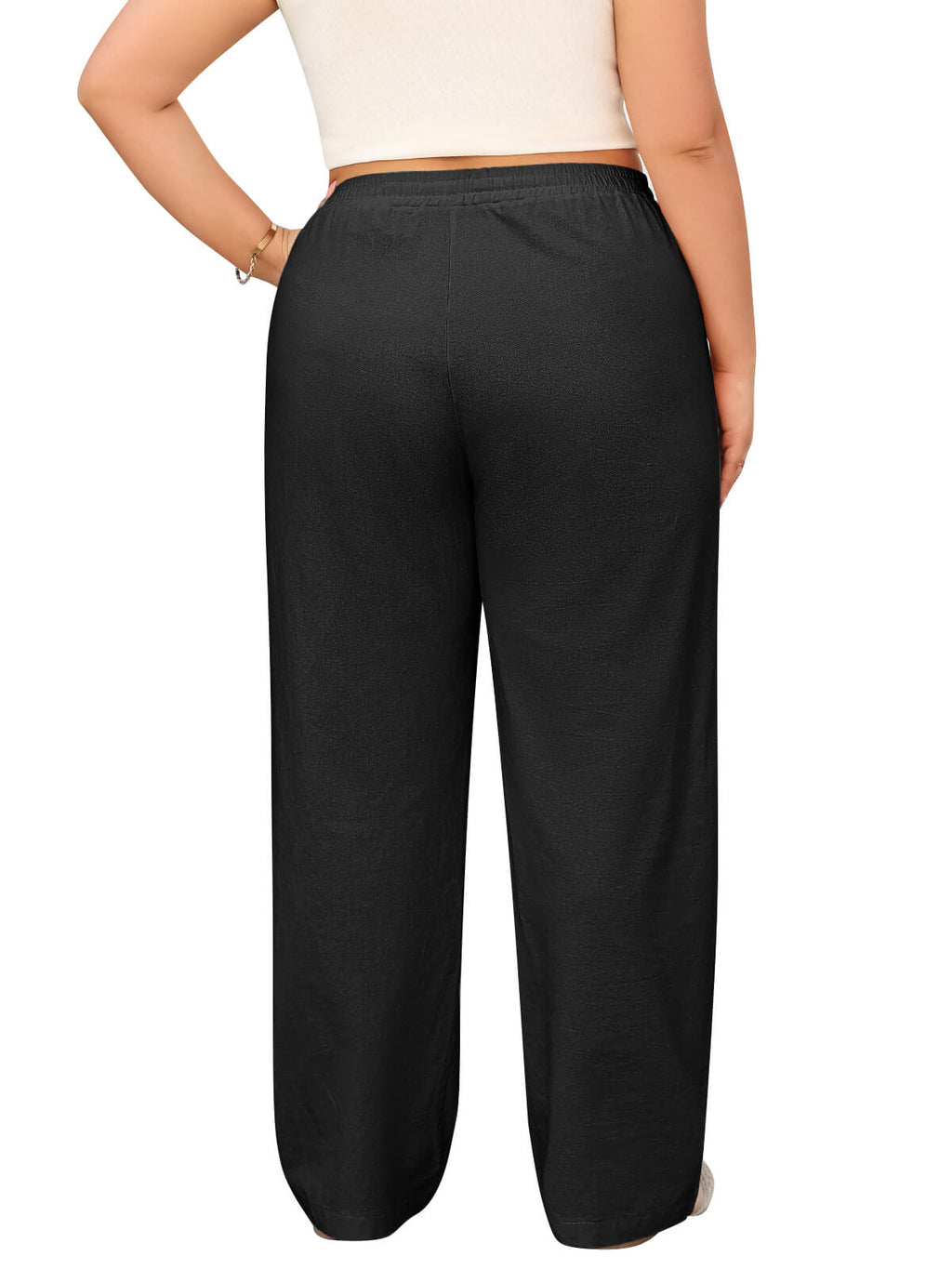 Women’s Linen Palazzo Trousers with Pockets