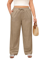 Women’s Linen Palazzo Trousers with Pockets