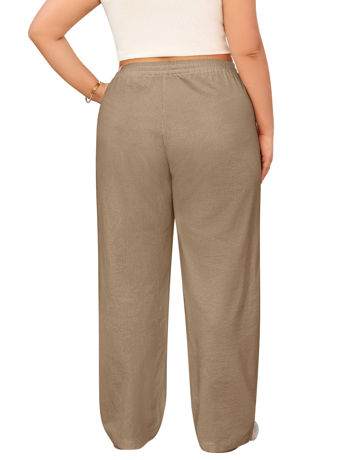 Women’s Linen Palazzo Trousers with Pockets