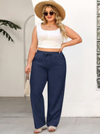Women’s Linen Palazzo Trousers with Pockets