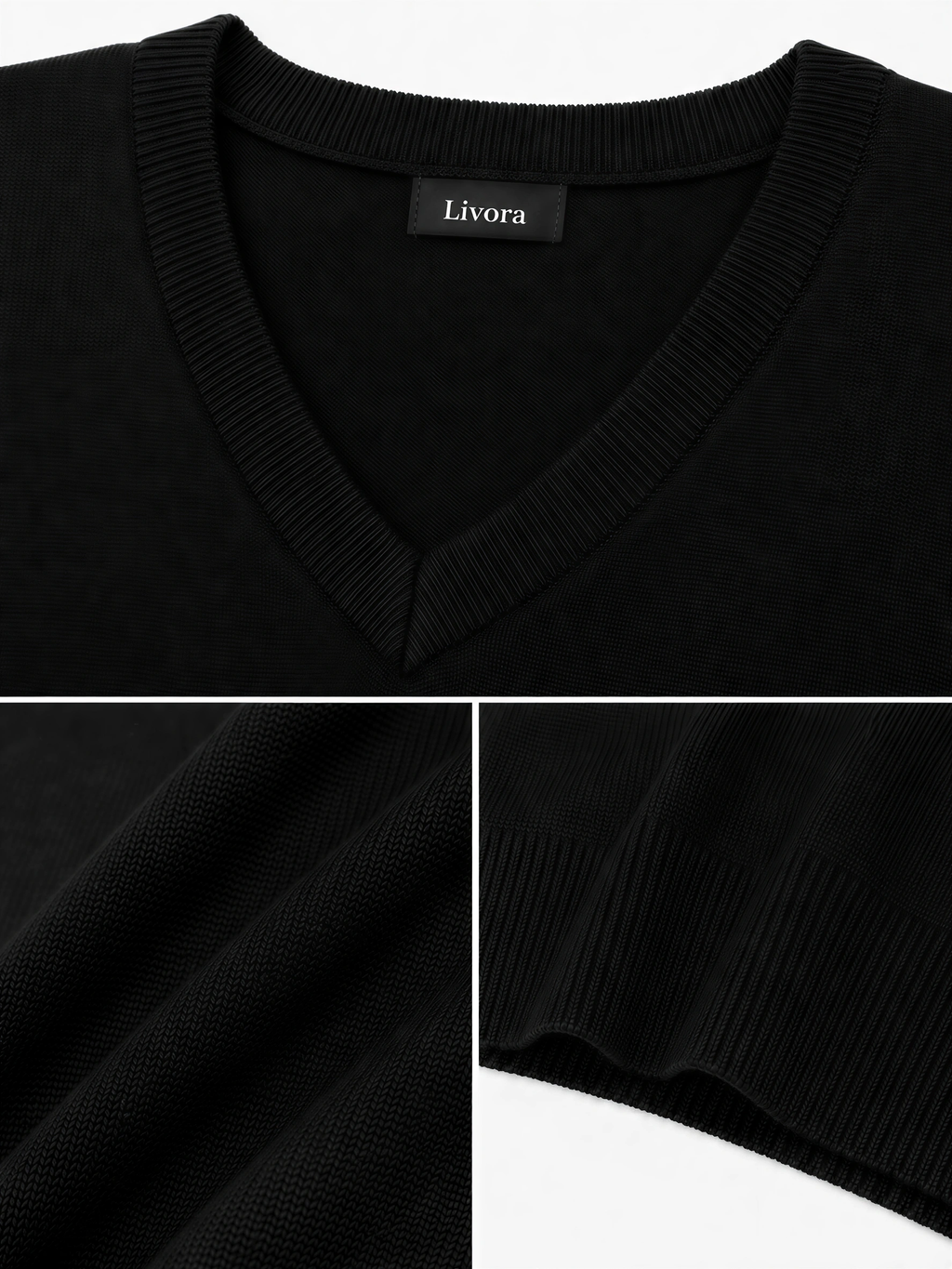 LIVORA Men's V Neck Sweater Vest | Casual Knit Vest
