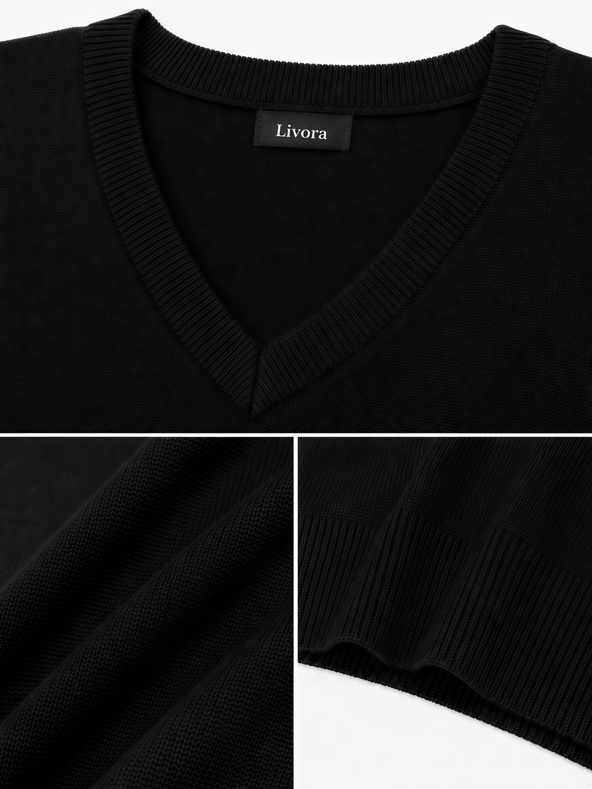 LIVORA Men's V Neck Sweater Vest | Casual Knit Vest