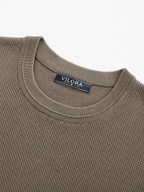 LIVORA Men's Textured Knit T-Shirt | Short Sleeve Stretch Crewneck