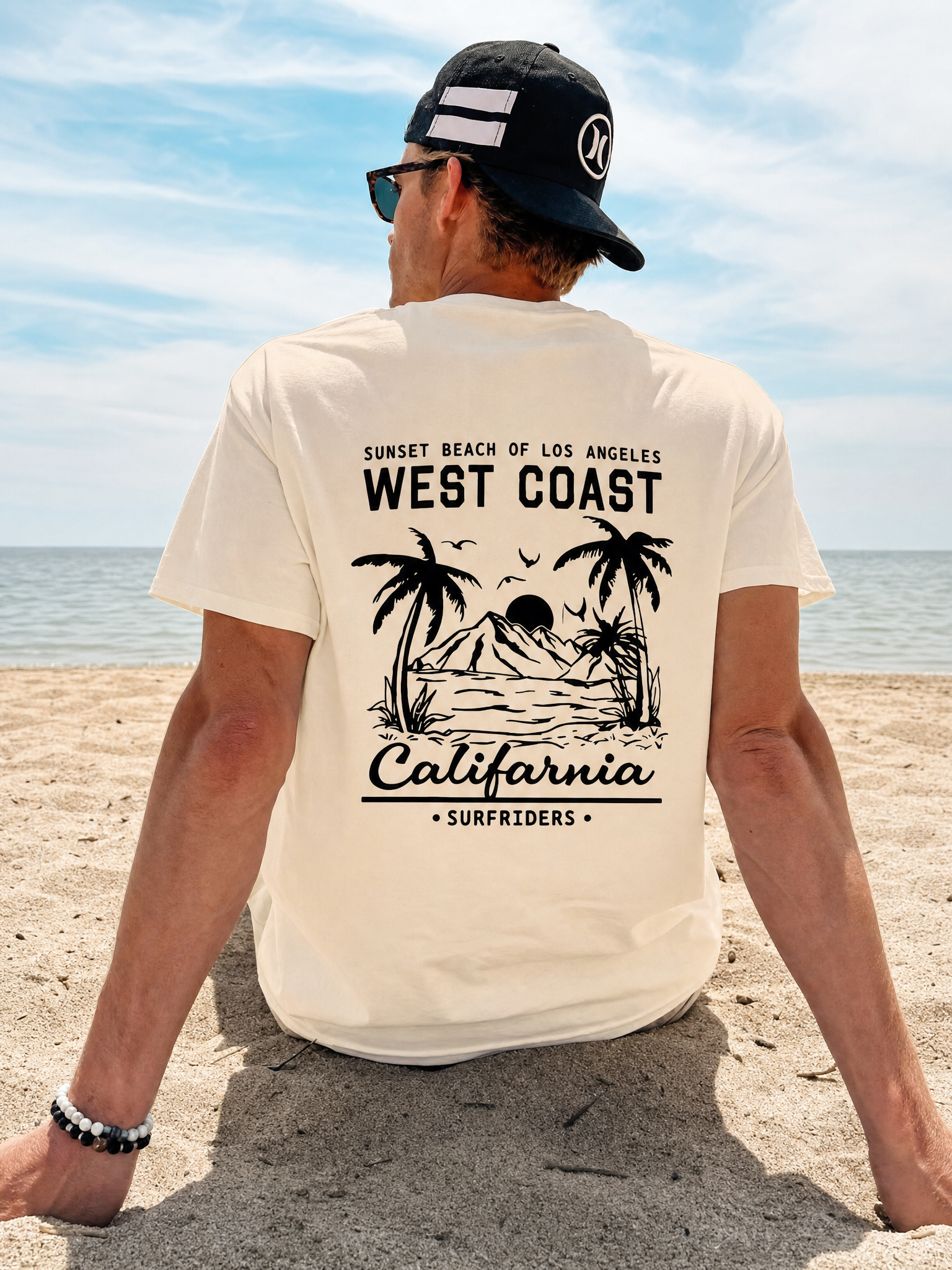 LIVORA Men's West Coast California Palm Tree Graphic T-Shirt