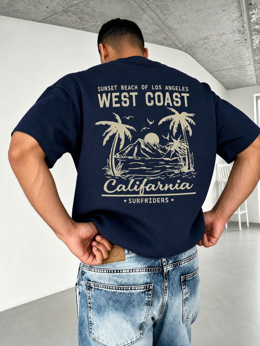 LIVORA Men's West Coast California Palm Tree Graphic T-Shirt