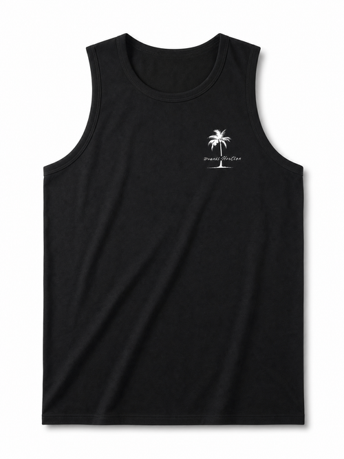 LIVORA Men's Palm Tree Graphic Tank Top | Cotton Sleeveless Summer Shirt