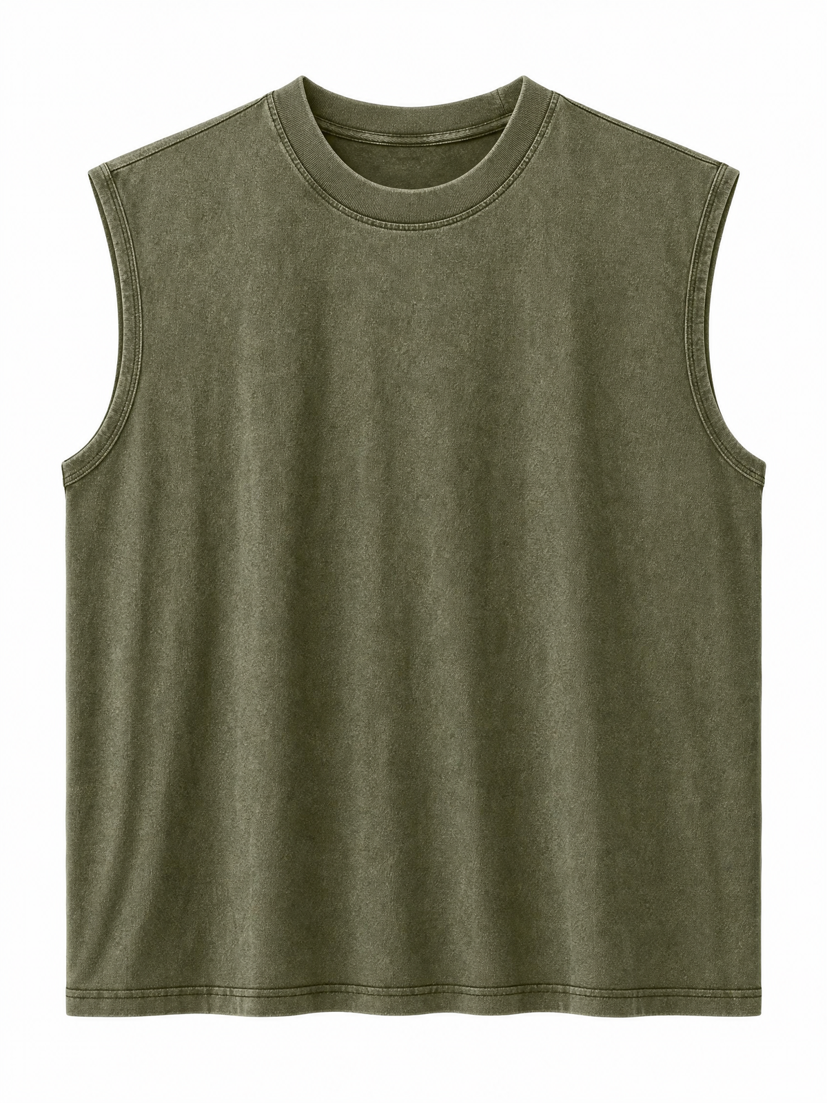 LIVORA Men's Washed Cotton Muscle Tank | Sleeveless Casual T-Shirt