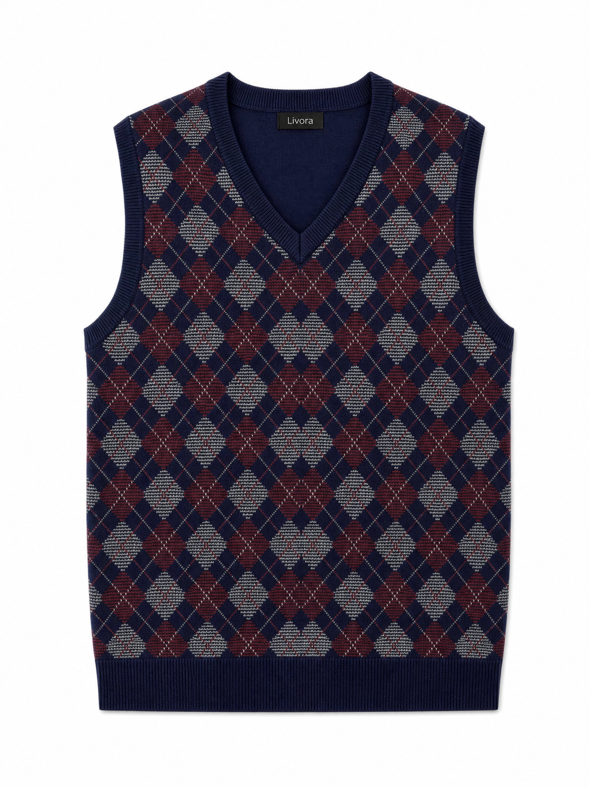 LIVORA Men's V Neck Sweater Vest | Casual Knit Vest