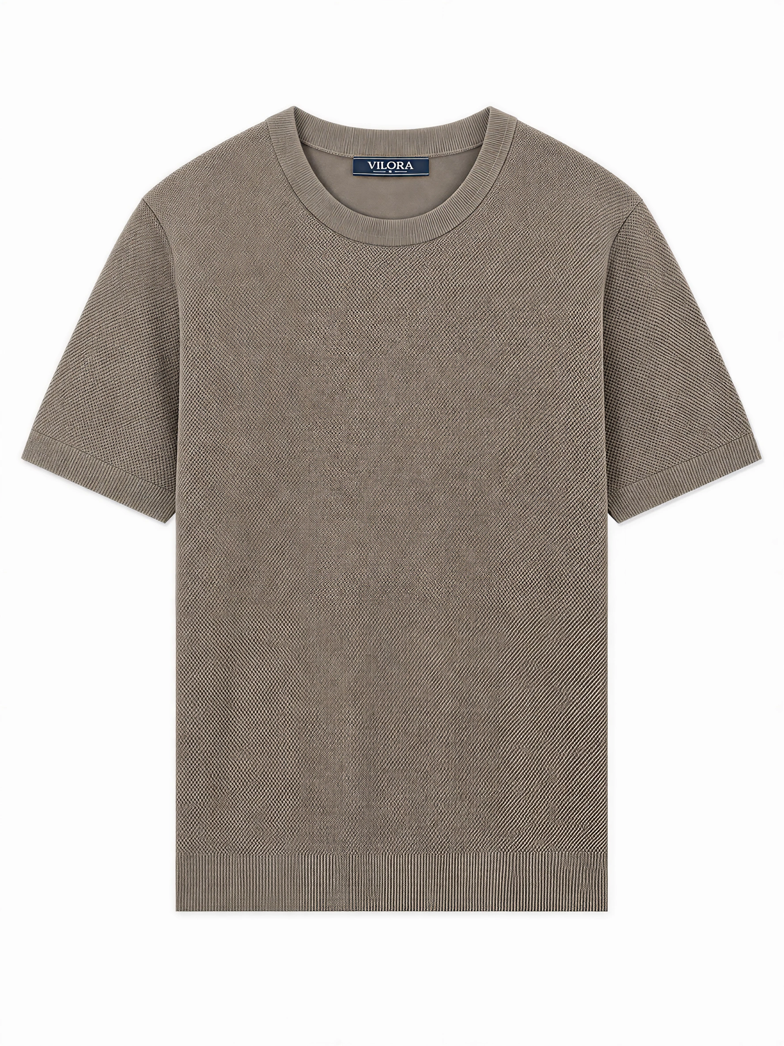 LIVORA Men's Textured Knit T-Shirt | Short Sleeve Stretch Crewneck