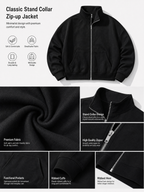 LIVORA Men's Mock Neck Zip-Up Sweatshirt | Lightweight Fleece Track Jacket