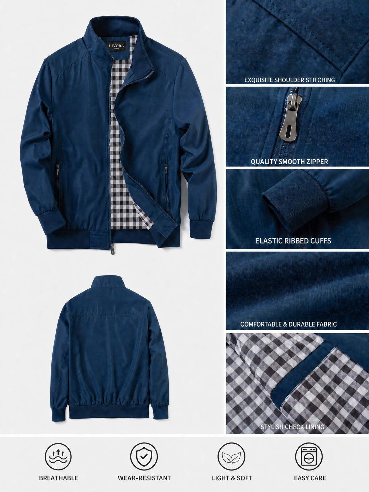 LIVORA Men's Lightweight Shell Jacket | Waterproof Outdoor Windbreaker