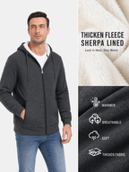 LIVORA Men's Fleece Hoodie Jacket | Full-Zip Warm Lined Jacket