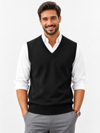 LIVORA Men's V Neck Sweater Vest | Casual Knit Vest
