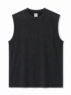 LIVORA Men's Washed Cotton Muscle Tank | Sleeveless Casual T-Shirt