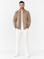 LIVORA Men's Suede Bomber Jacket | Lightweight Casual Jacket