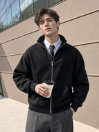 LIVORA Men's Mock Neck Zip-Up Sweatshirt | Lightweight Fleece Track Jacket