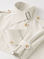 LIVORA Women's Vintage Cropped Jacket | Turtleneck Design with Pockets