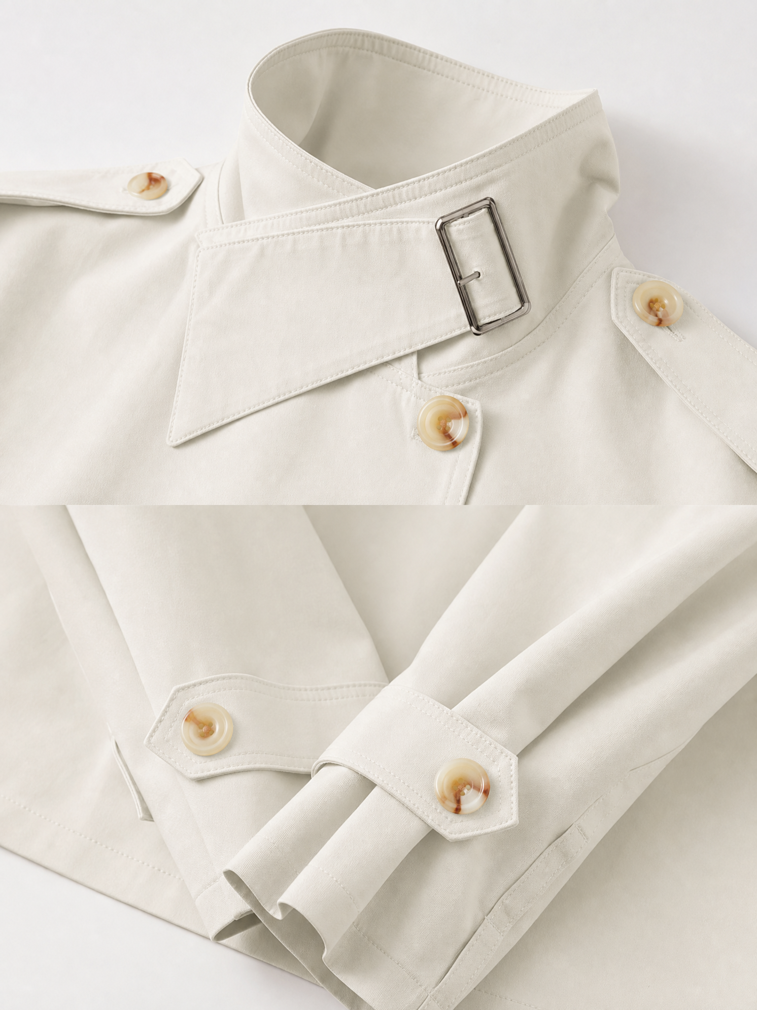 LIVORA Women's Vintage Cropped Jacket | Turtleneck Design with Pockets