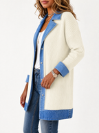 LIVORA Women's Corduroy Shacket | Denim Patchwork Button-Down Jacket