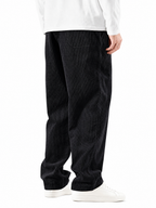 LIVORA Men's Corduroy Wide Leg Pants | Elastic Waist Drawstring