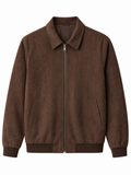 LIVORA Men's Suede Bomber Jacket | Lightweight Casual Jacket