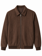 LIVORA Men's Suede Bomber Jacket | Lightweight Casual Jacket